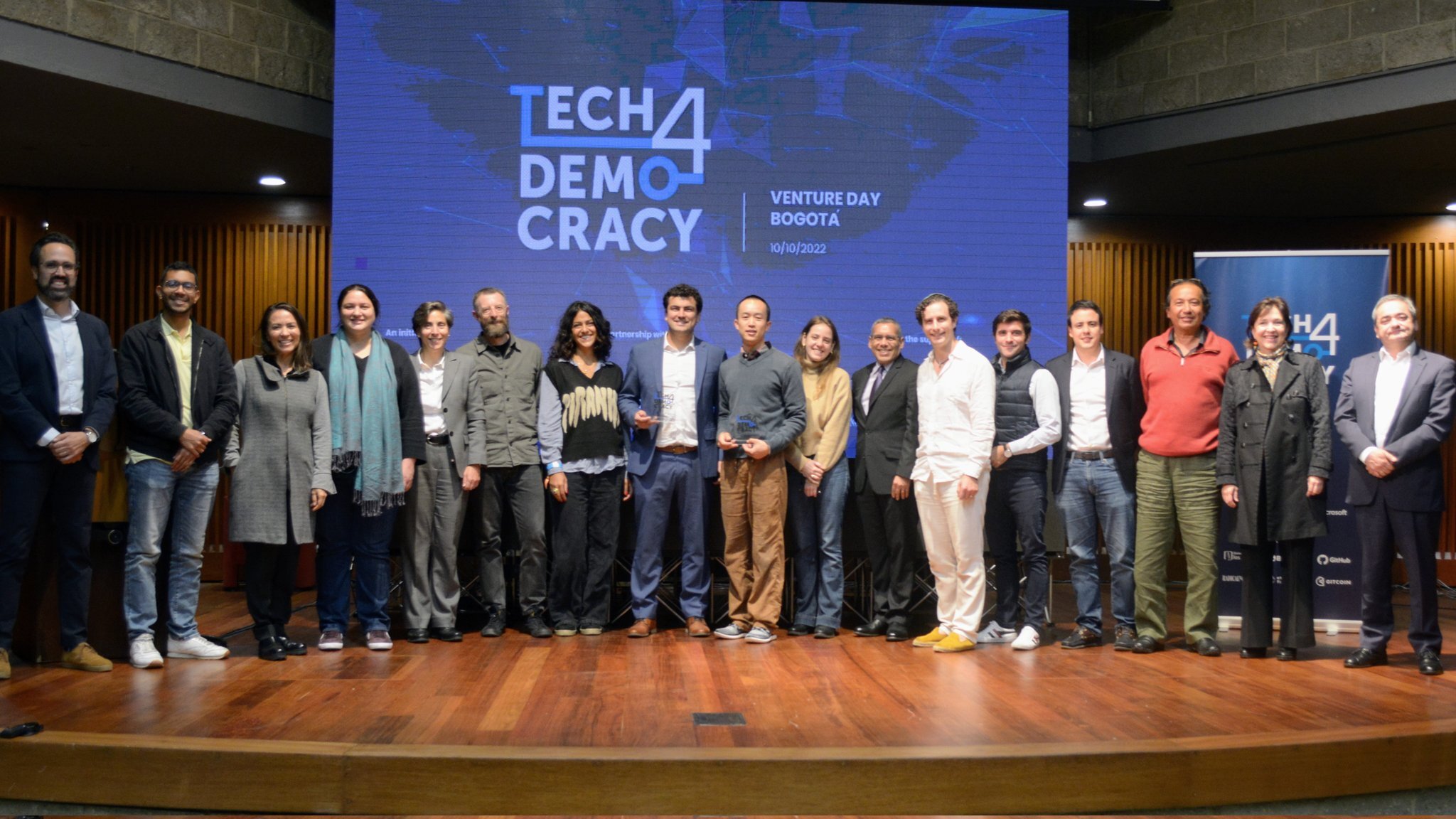 Mario Novoa, EVoting's Executive Director, at the Tech4Democracy award
