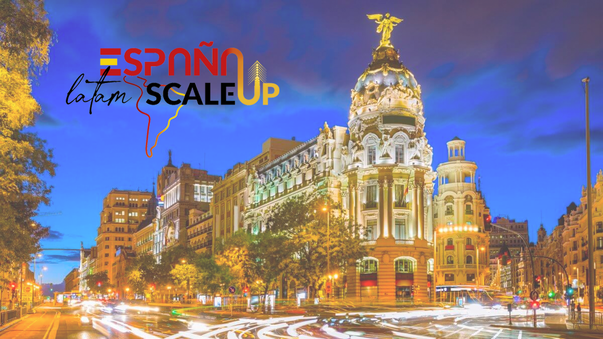Madrid, España, y el logo de España-Latam Scale-up 2023