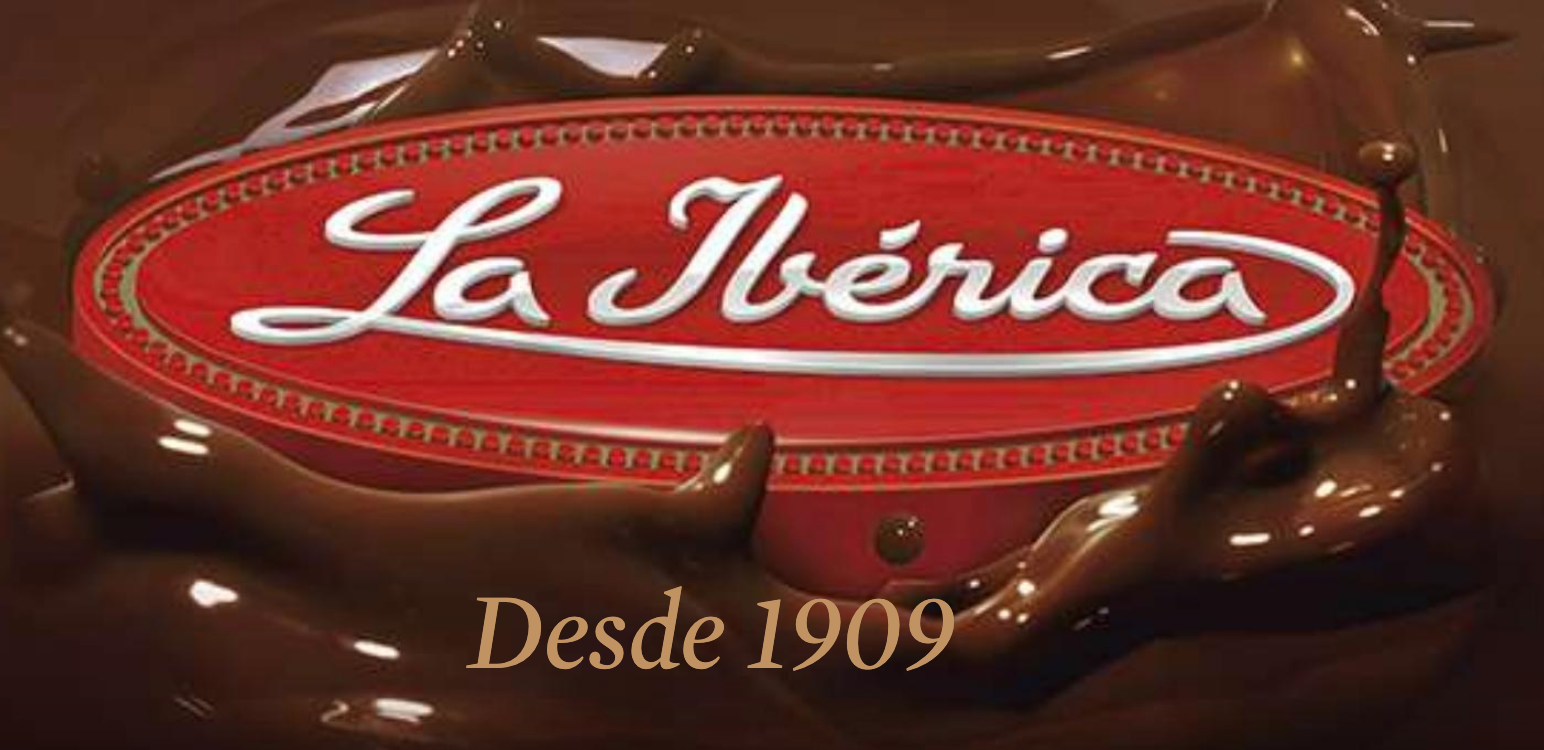Logo de La Ibérica bañado en chocolate